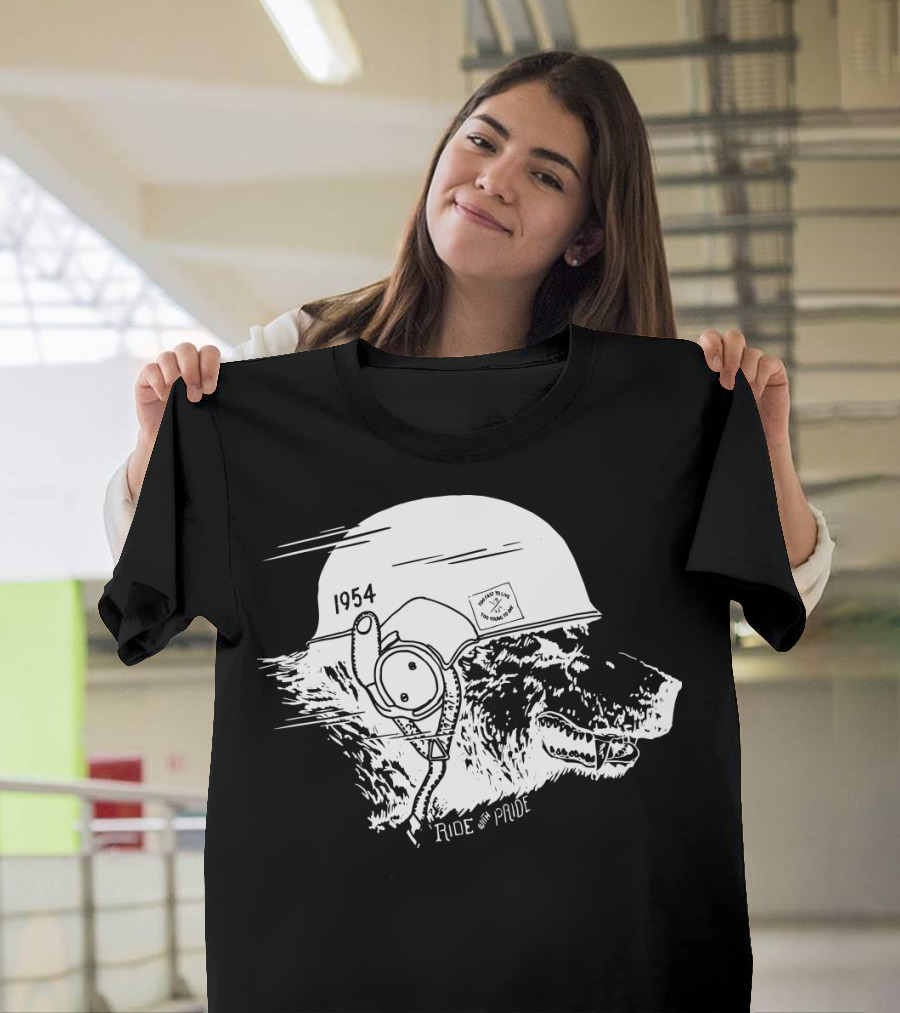 Ride With Pride 1954 Bear Motorcycle Helmet T-Shirt