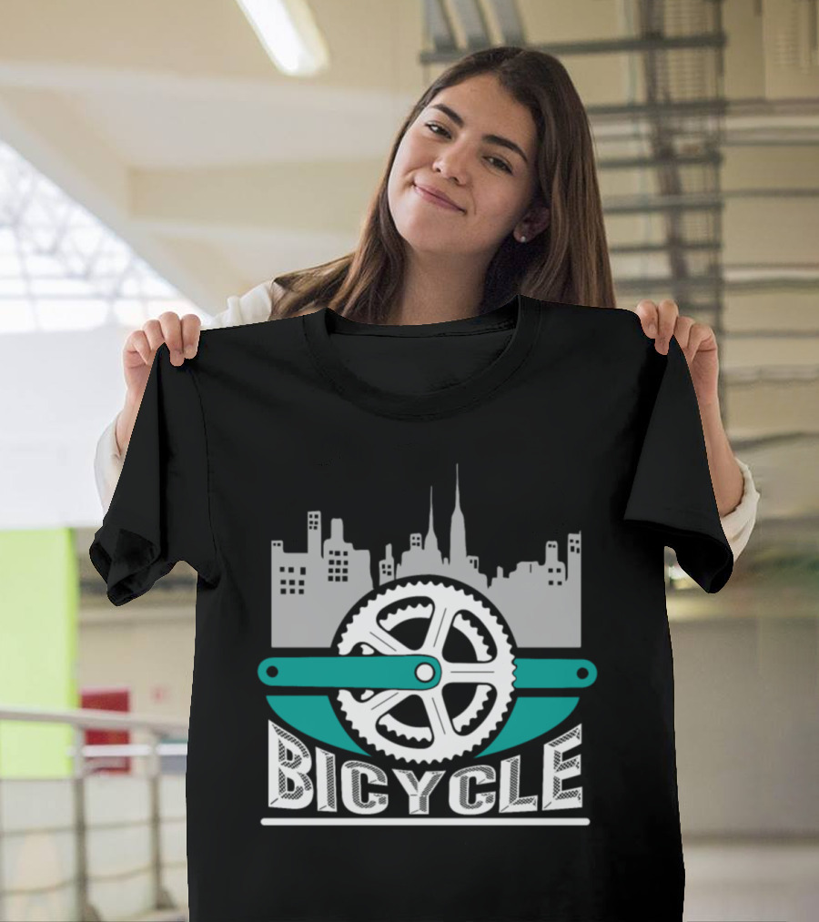Skyline City Bicycle Chain Bike Idea T-Shirt