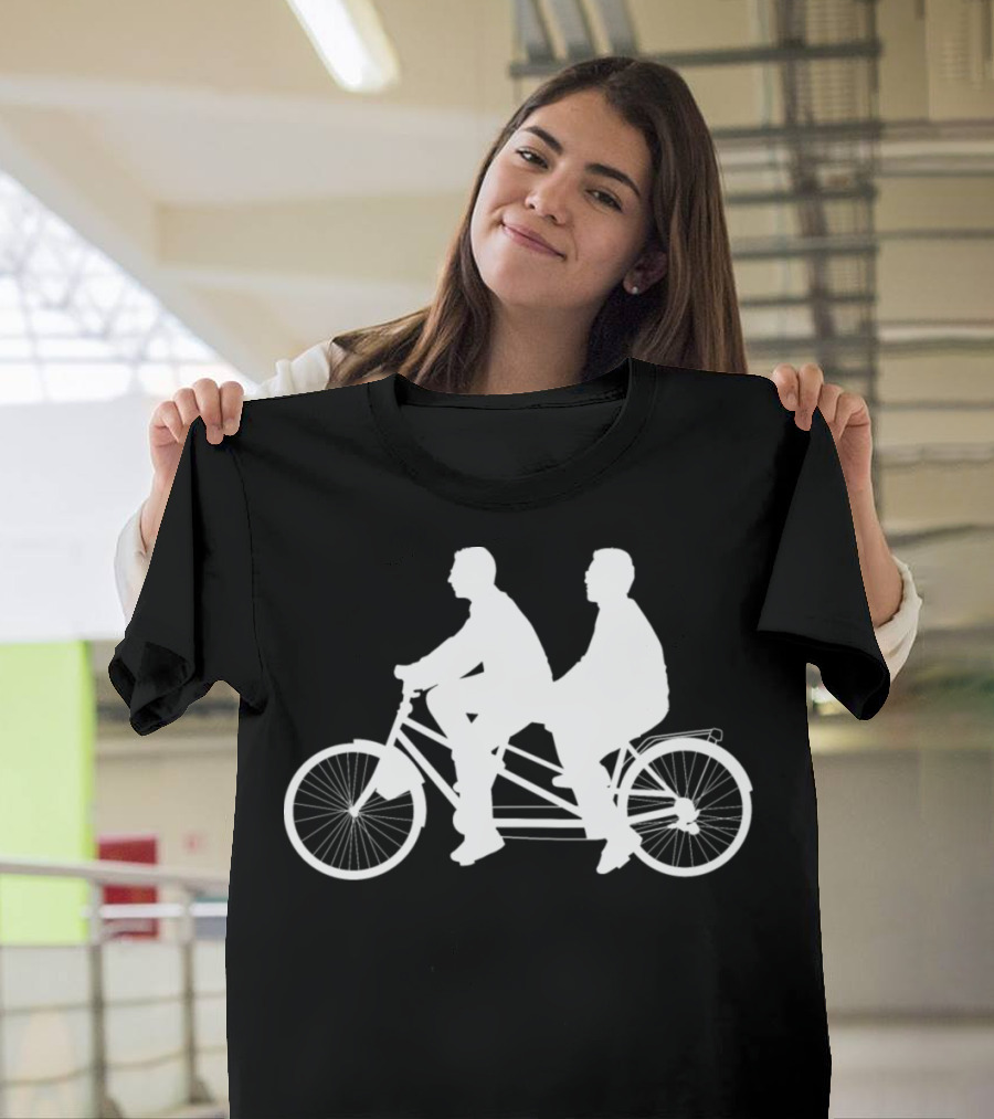Tandem Bicycle Bike Cyclist Riding Together T-Shirt