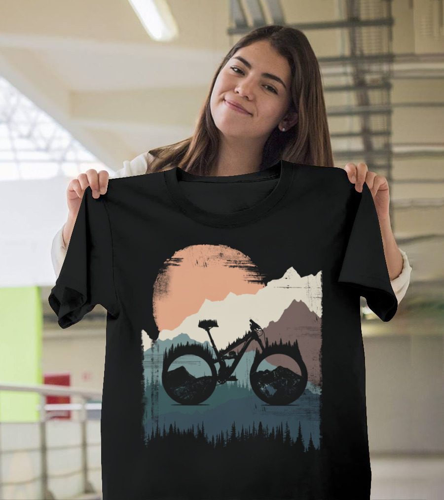 Yeti Enduro Bike Adventure Sunset Mountain T-Shirt