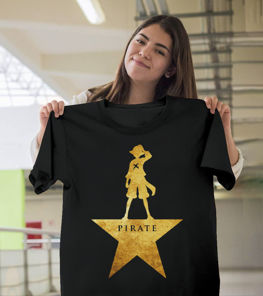 Pirate Star Gold Silhouette One Piece Luffy T-Shirt