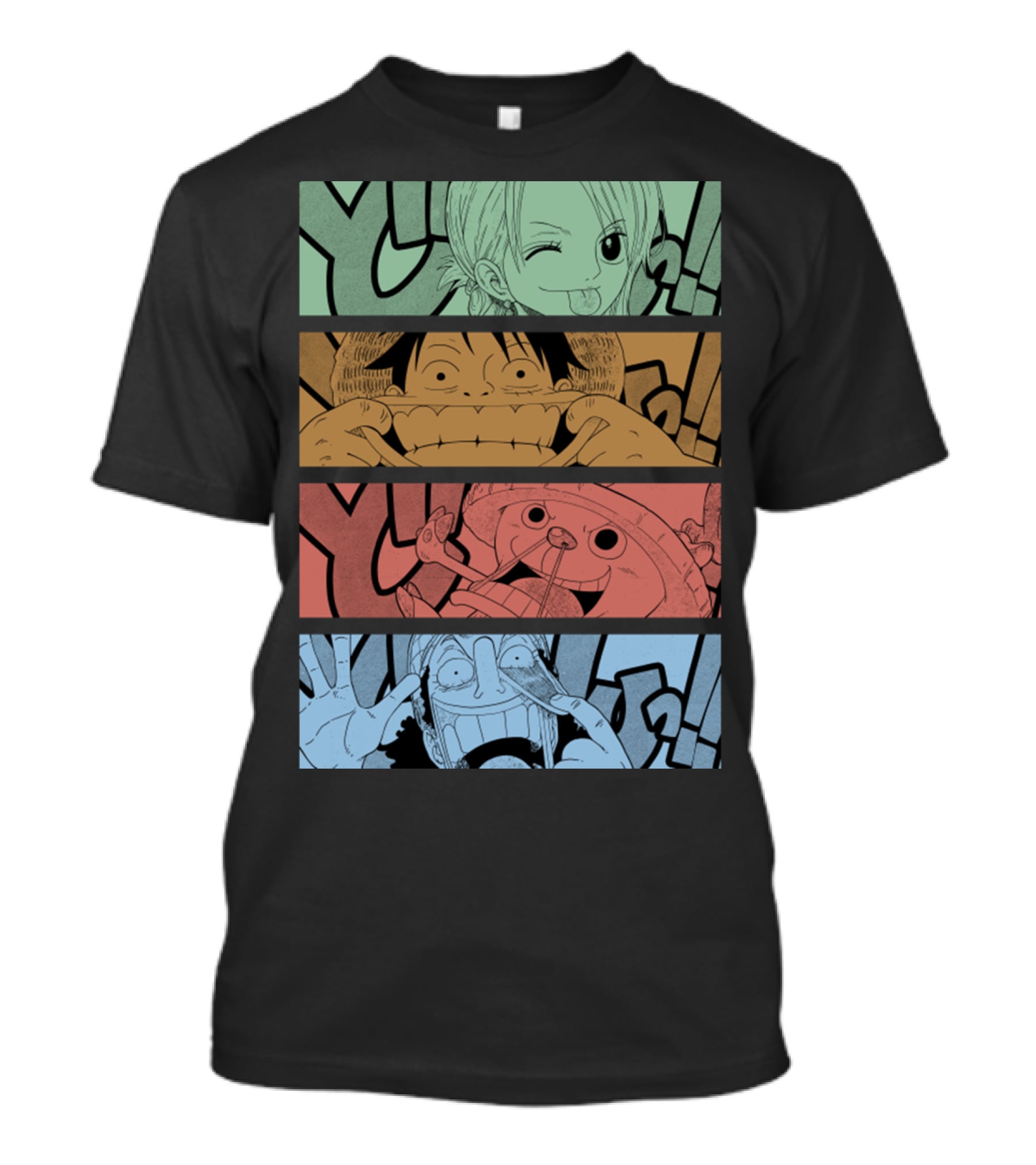 One Piece Keep Smiling Comic Characters T-Shirt