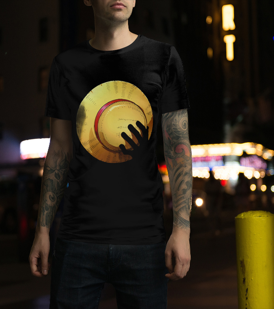 KEEP THE HAT Straw Hat Hand T-Shirt