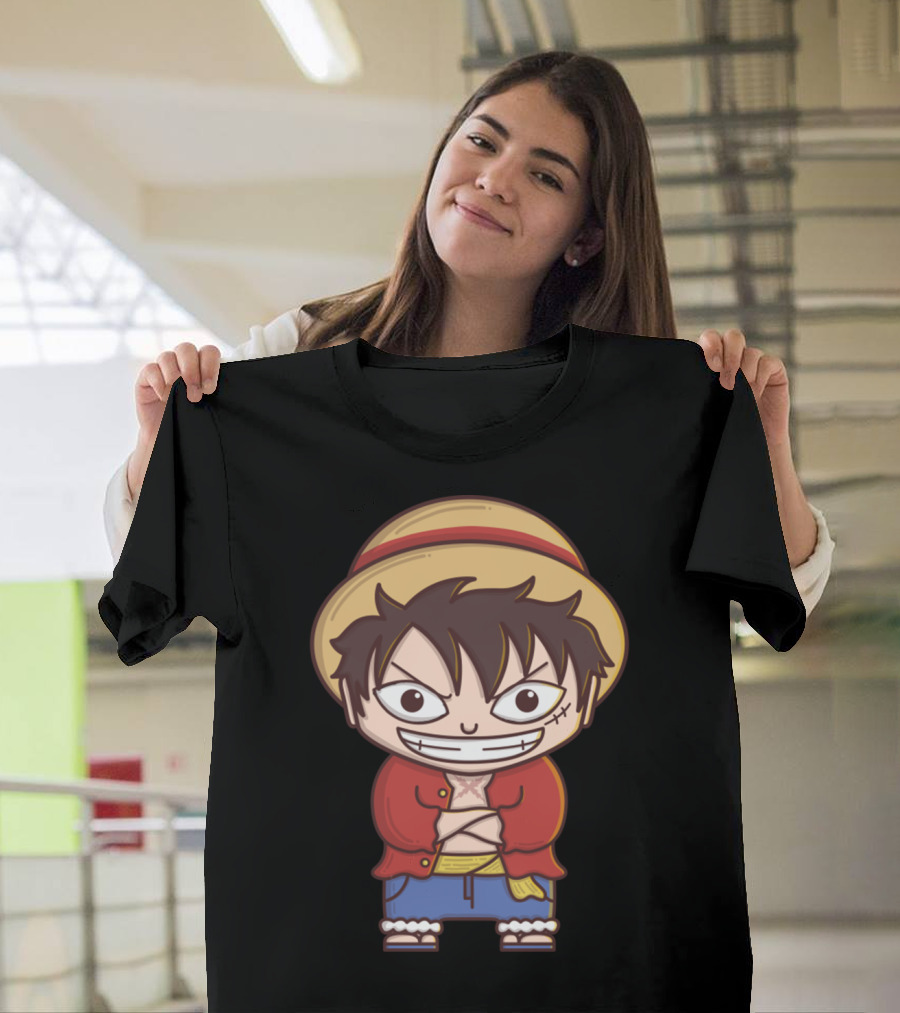 Luffy Si Topi Jerami Straw Hat Pirate Anime Character T-Shirt