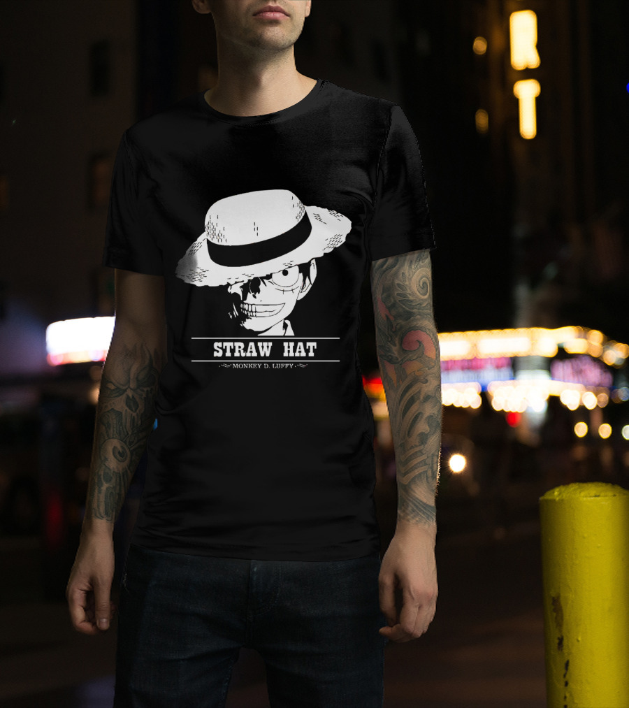 Monkey D Luffy Straw Hat One Piece Skeleton T-Shirt