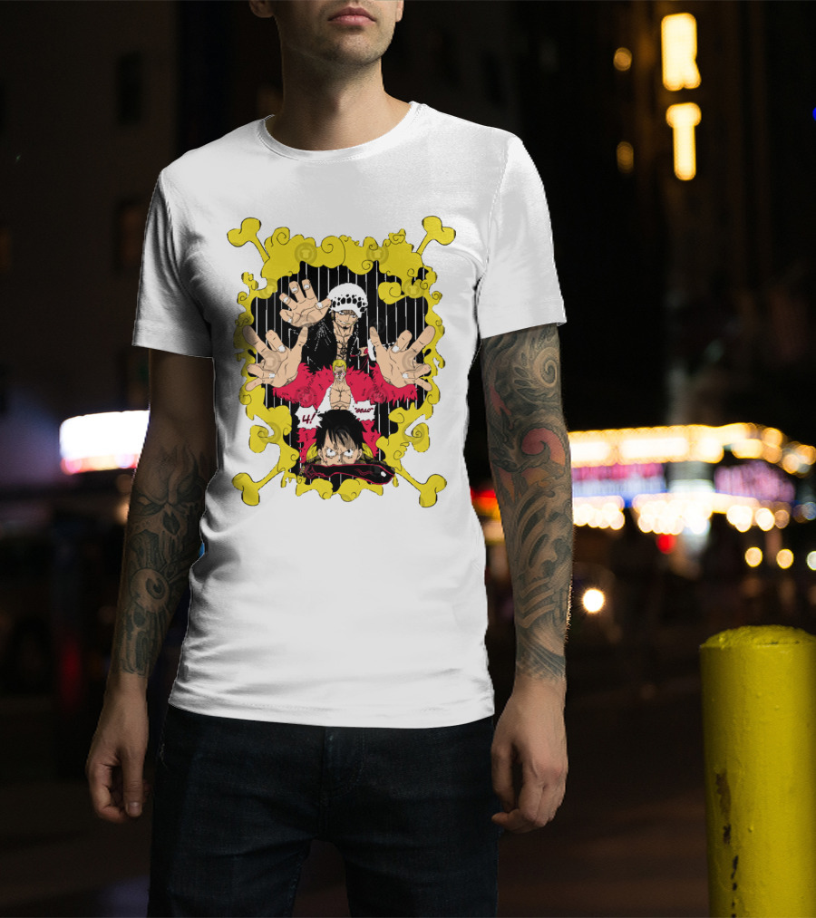 Dressrosa Saga One Piece Luffy Law Doflamingo T-Shirt