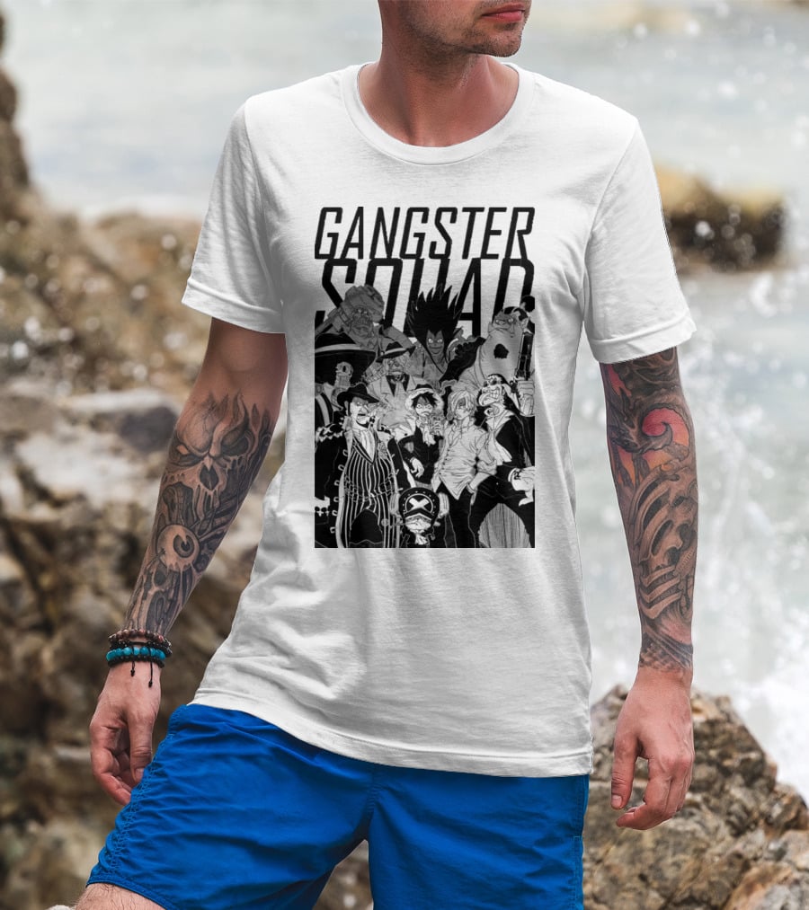 Gangster Squad One Piece Anime Characters Collaboration T-Shirt