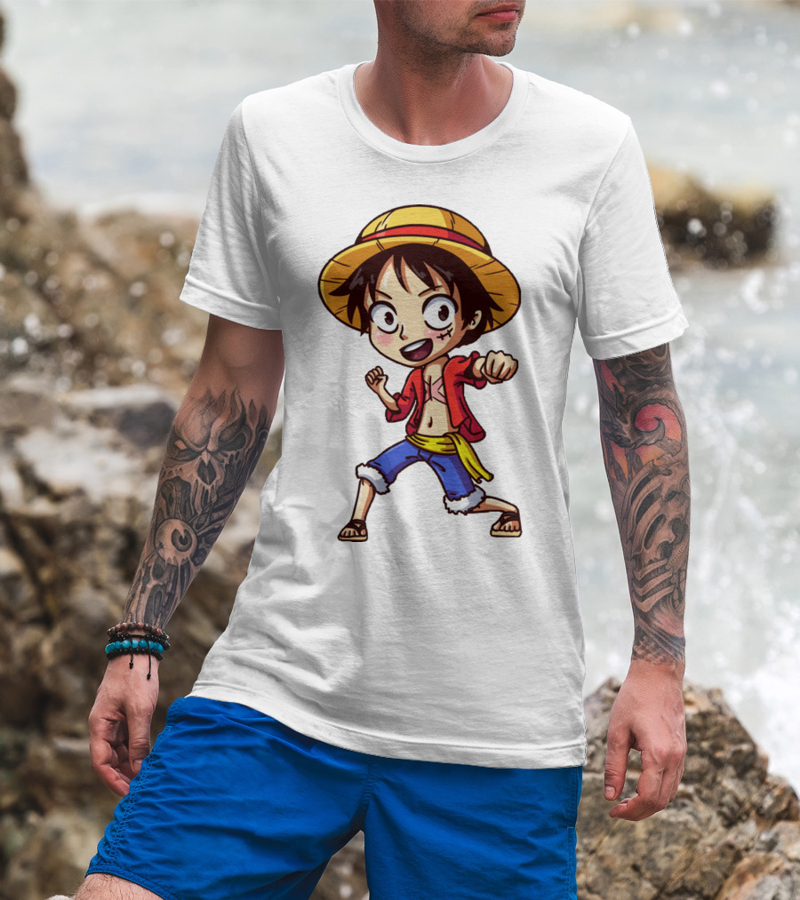 Luffy Chibi One Piece Straw Hat Pirate Anime Character T-Shirt