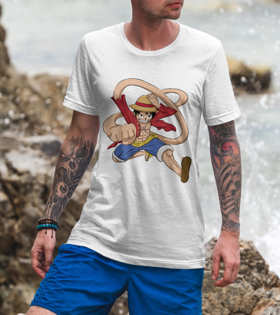 Luffy Straw Hat Punch Stretching Adventure T-Shirt