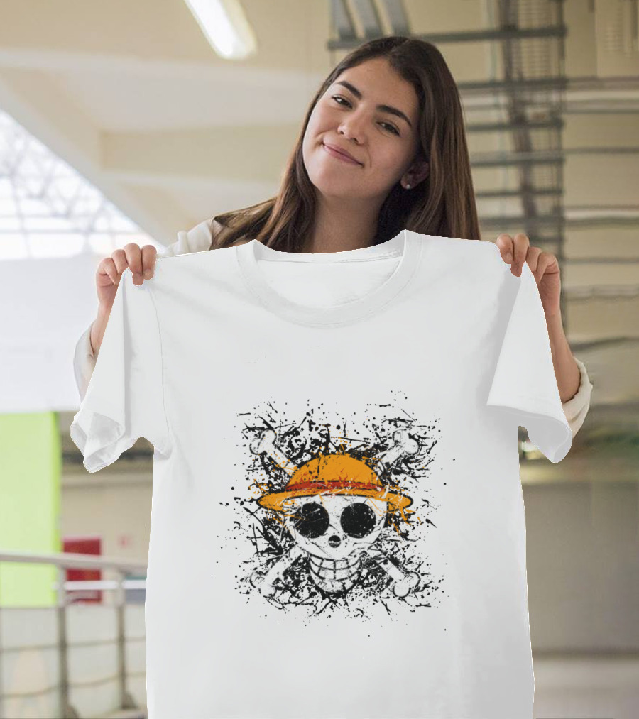 One Piece Iwara Skull Symbol With Straw Hat T-Shirt