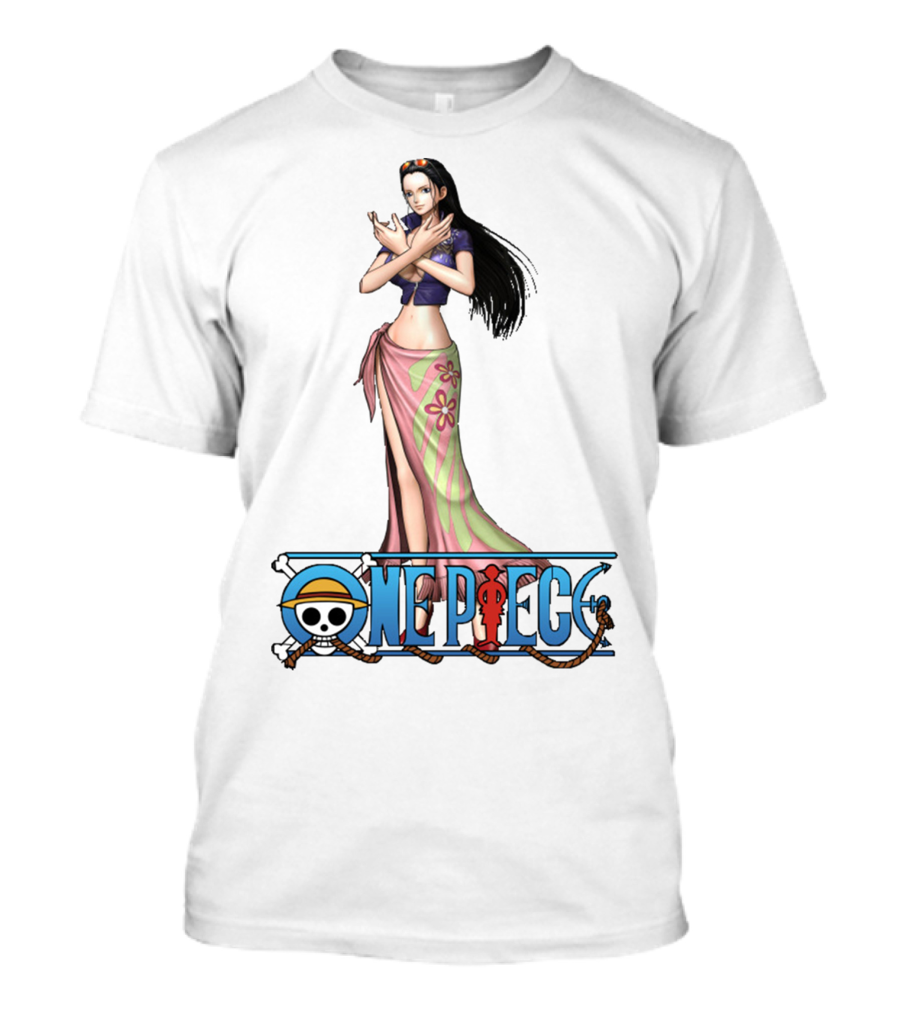 One Piece Nico Robin Anime Character With Straw Hat Pirate T-Shirt
