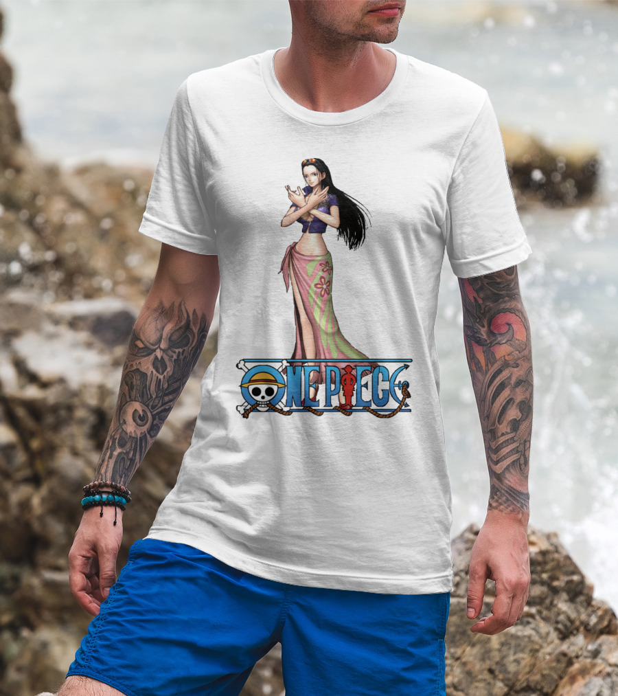 One Piece Nico Robin Anime Character With Straw Hat Pirate T-Shirt