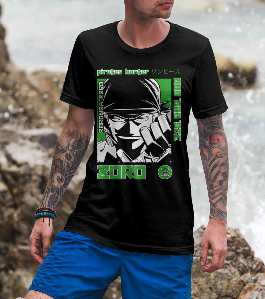 Pirates Hunter Roronoa Zoro 320000000 One Piece Zoro T-Shirt