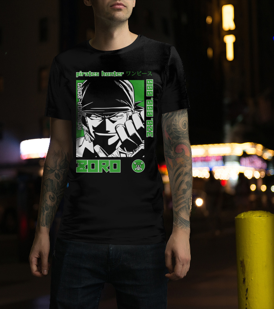 Pirates Hunter Roronoa Zoro 320000000 One Piece Zoro T-Shirt
