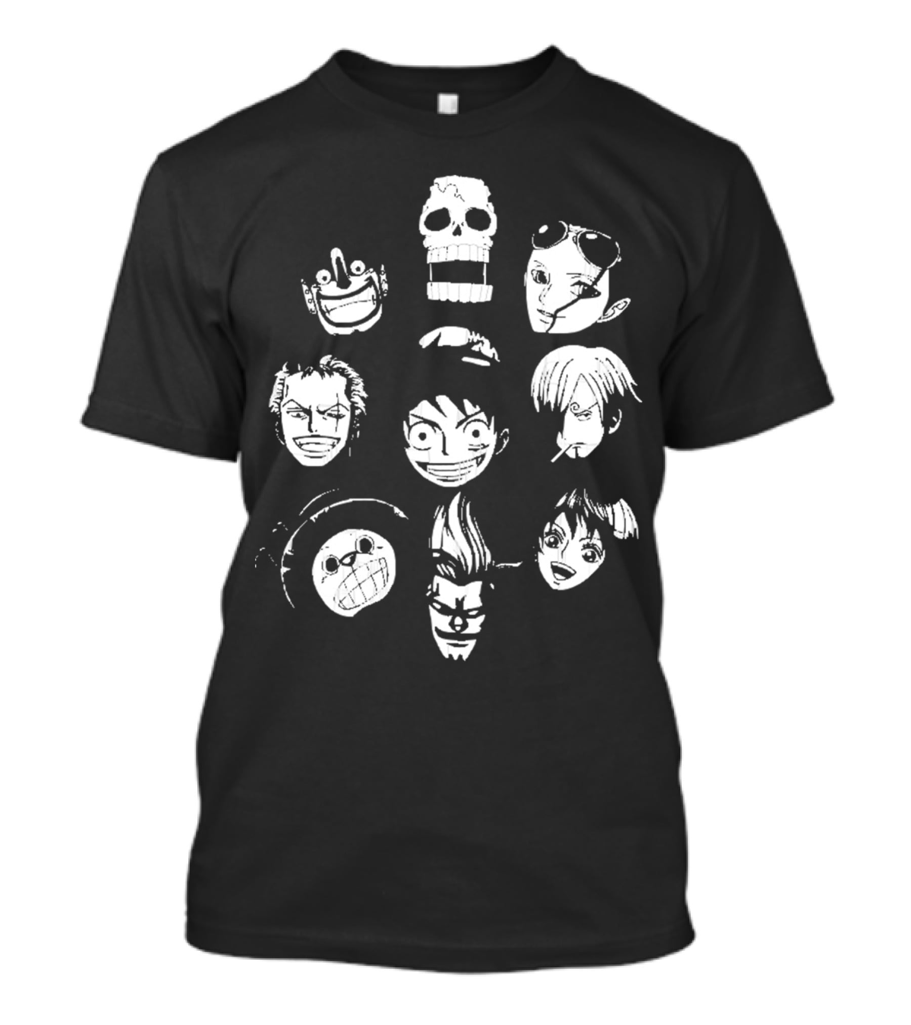 One Piece Straw Hat Crew Faces T-Shirt