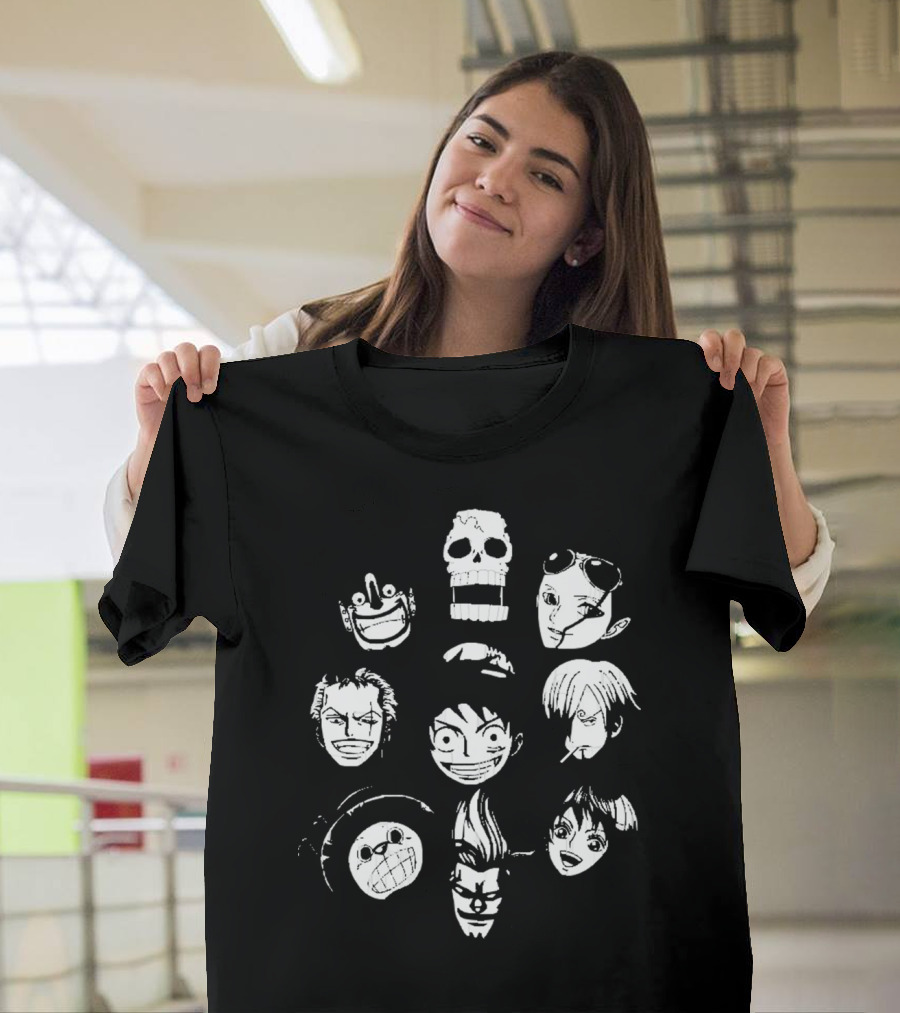 One Piece Straw Hat Crew Faces T-Shirt