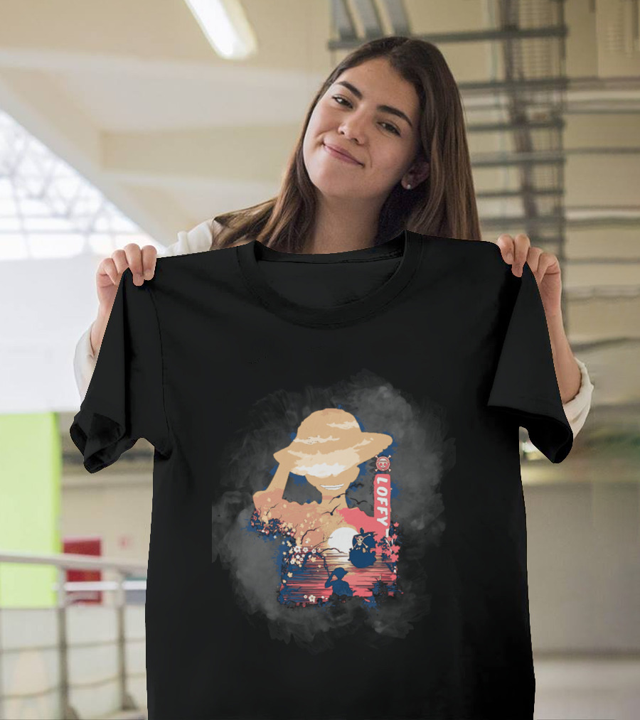 Monkey D Luffy Adventure with King of the Pirates Story One Piece Sunset Scene T-Shirt