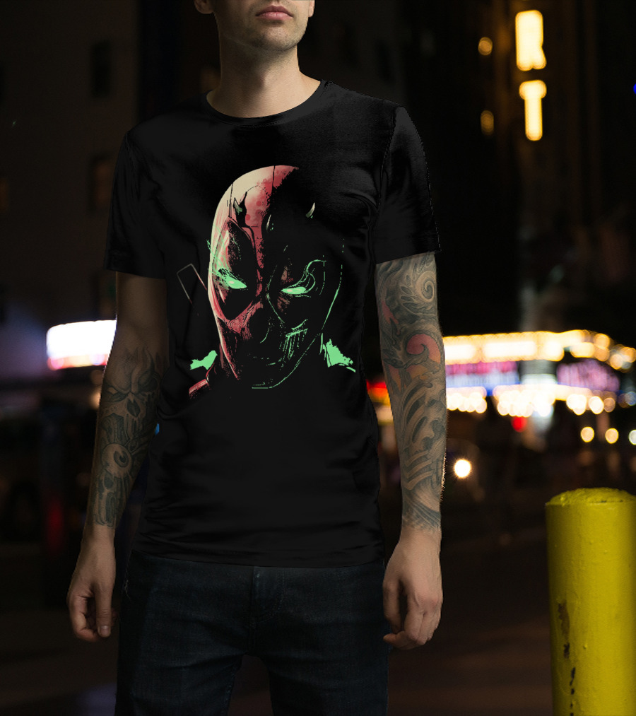 Deadpool Darth Maul Crossover Villainous Face Mashup T-Shirt