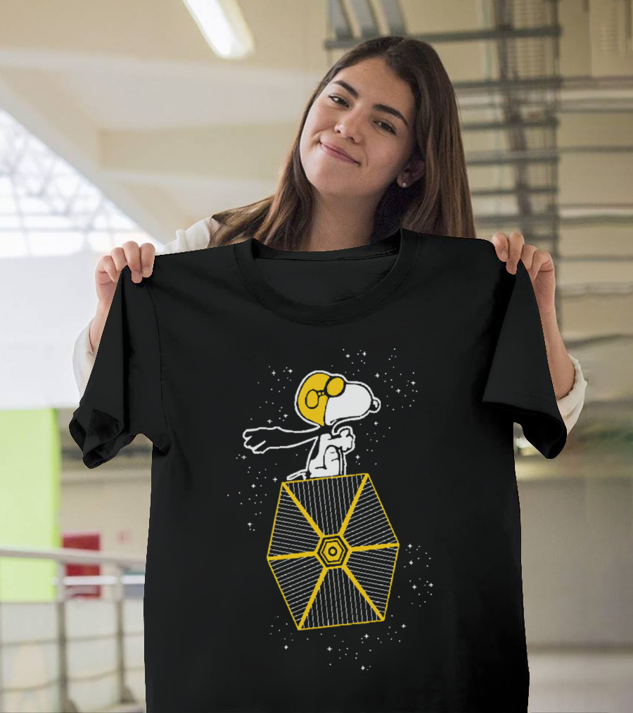 Snoopy Imperial Flying Ace Tie Fighter Star Wars Crossover T-Shirt