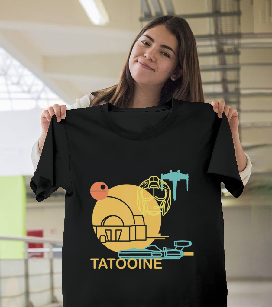 Star Wars A New Hope Tatooine X-Wing Droid Binary Sunset T-Shirt