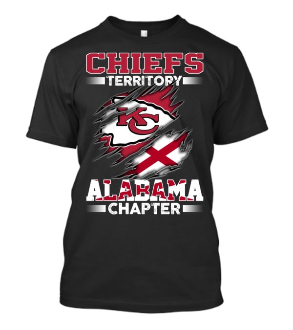 CHIEFS TERRITORY ALABAMA CHAPTER KC Logo And Alabama Flag T-Shirt