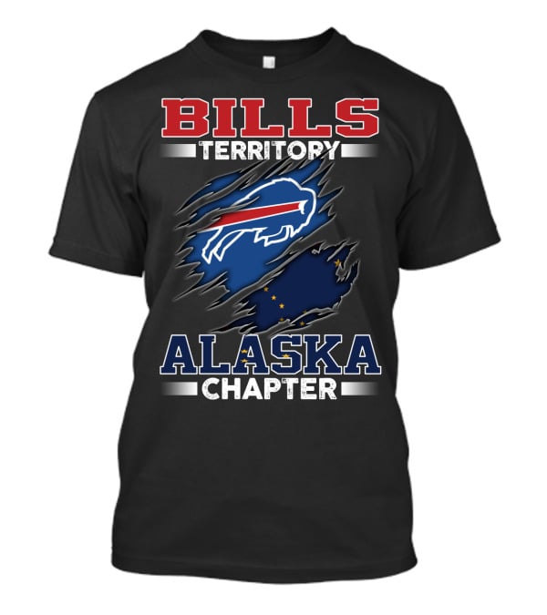 BILLS Territory Alaska Chapter Buffalo Icon With State Flag Elements T-Shirt