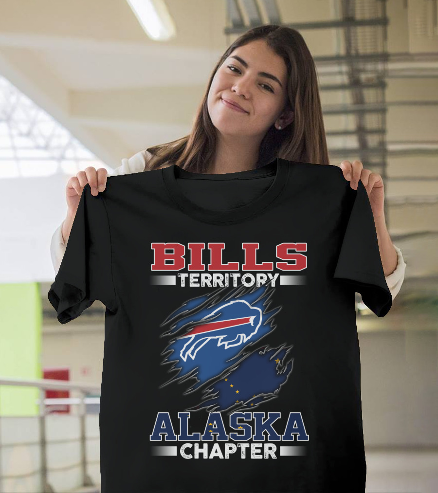 BILLS Territory Alaska Chapter Buffalo Icon with State Flag Elements T-Shirt