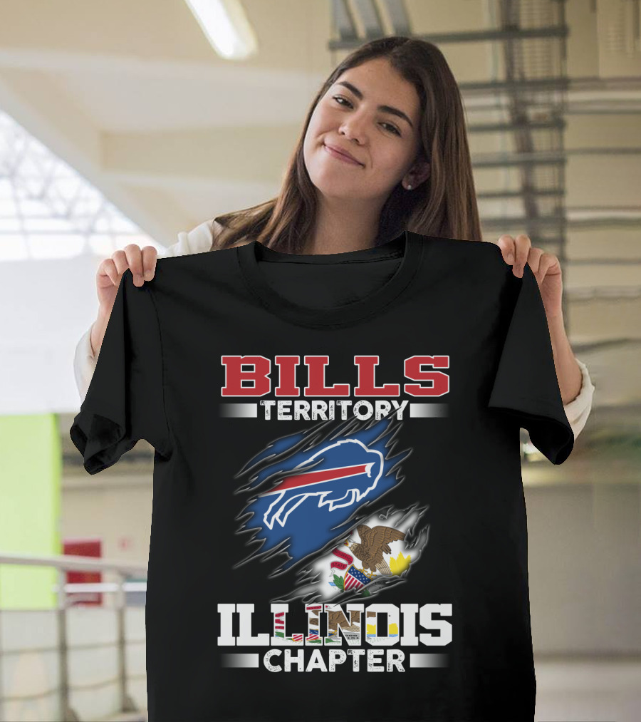 BILLS Territory Illinois Chapter Buffalo Bills Logo And Illinois State Seal T-Shirt