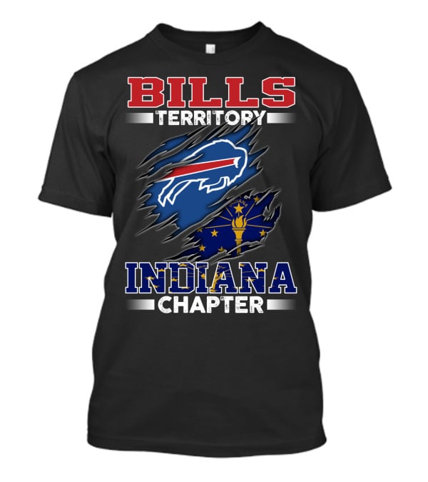 BILLS Territory Indiana Chapter Buffalo Logo With State Flag T-Shirt
