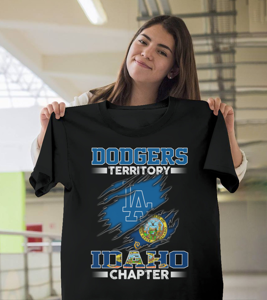 Dodgers Territory Idaho Chapter LA Logo and State Seal T-Shirt