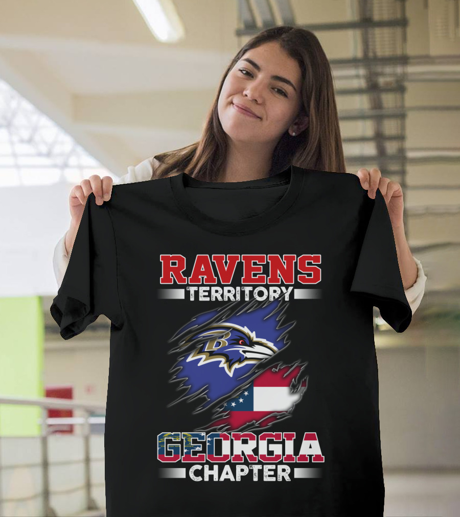 Ravens Territory Georgia Chapter Flag T-Shirt