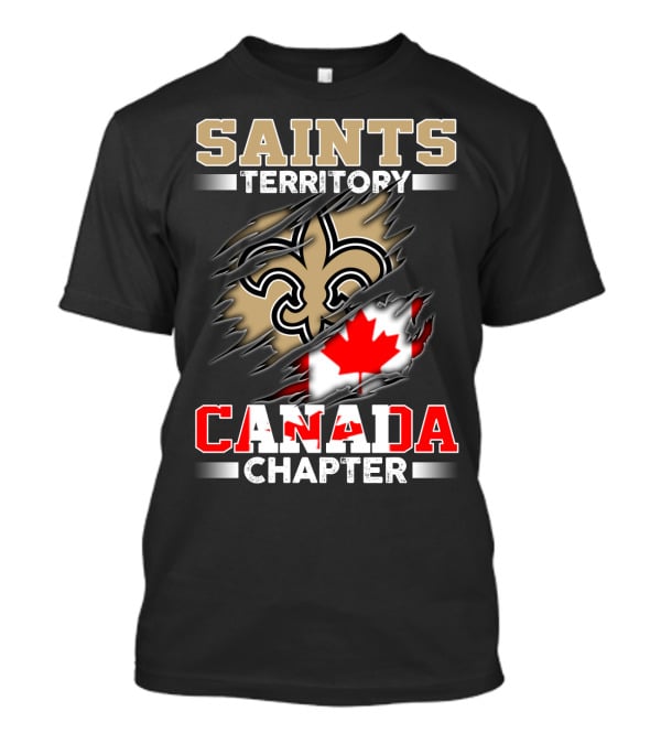 Saints Territory Canada Chapter Fleur-De-Lis And Maple Leaf T-Shirt