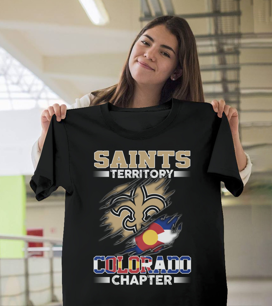 Saints Territory Fleur De Lis Colorado Flag Chapter T-Shirt