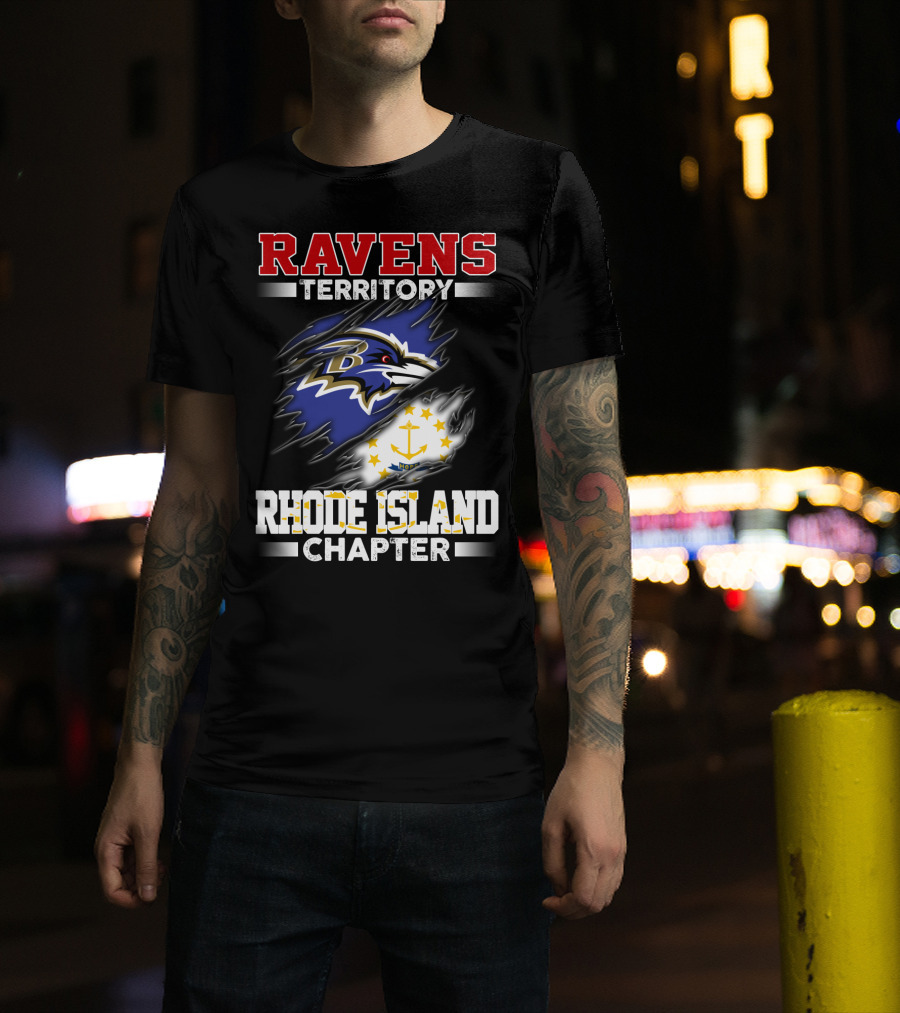 Ravens Territory Bold Logo Rhode Island Chapter Sports Fandom T-Shirt