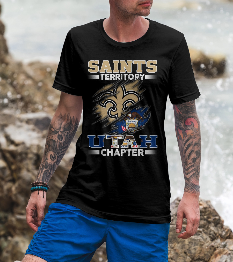 Saints Territory Utah Chapter Fleur-De-Lis State Seal And Eagle T-Shirt