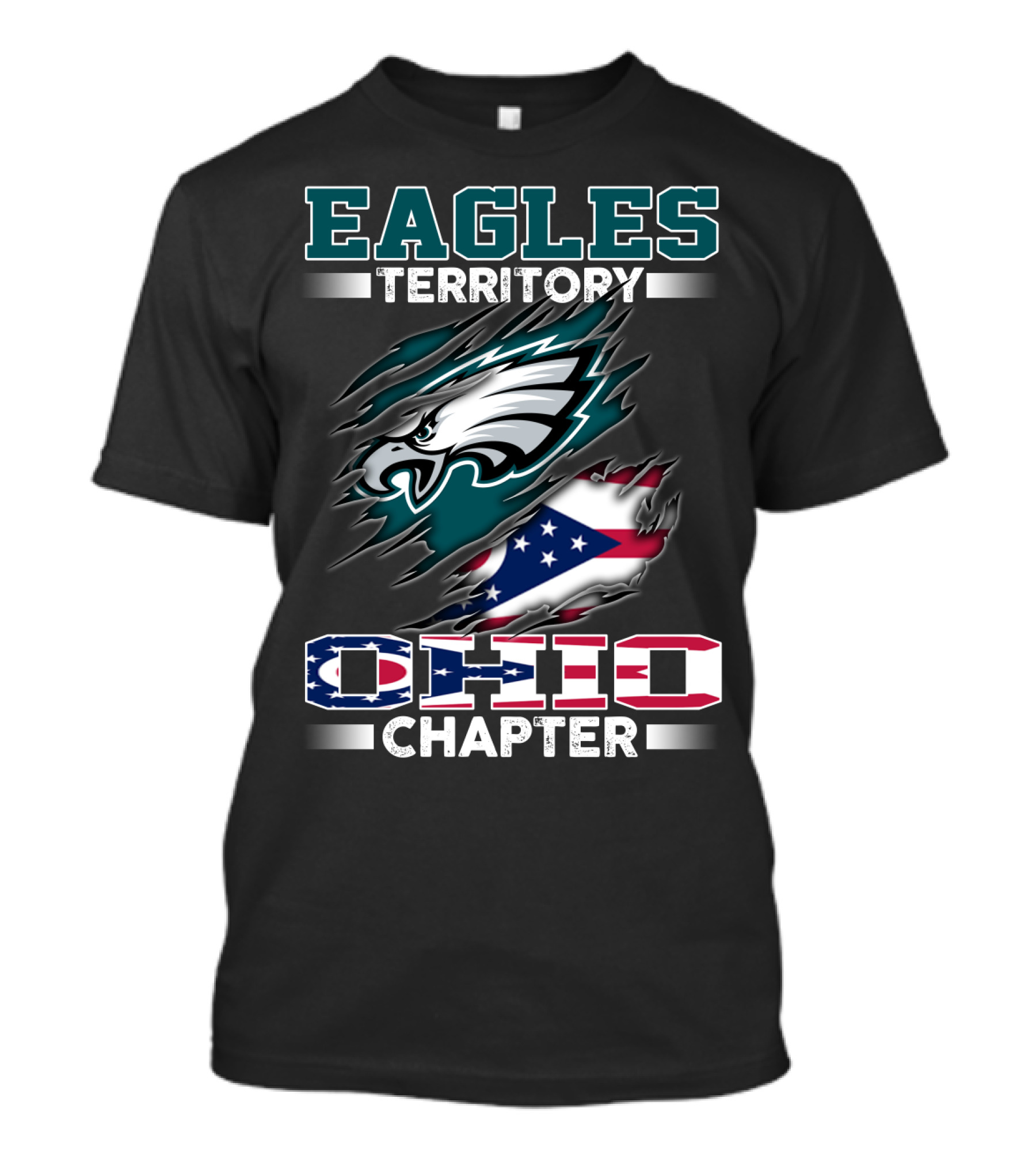 Eagles Territory Ohio Chapter Fan Ohio Flag And Eagle T-Shirt