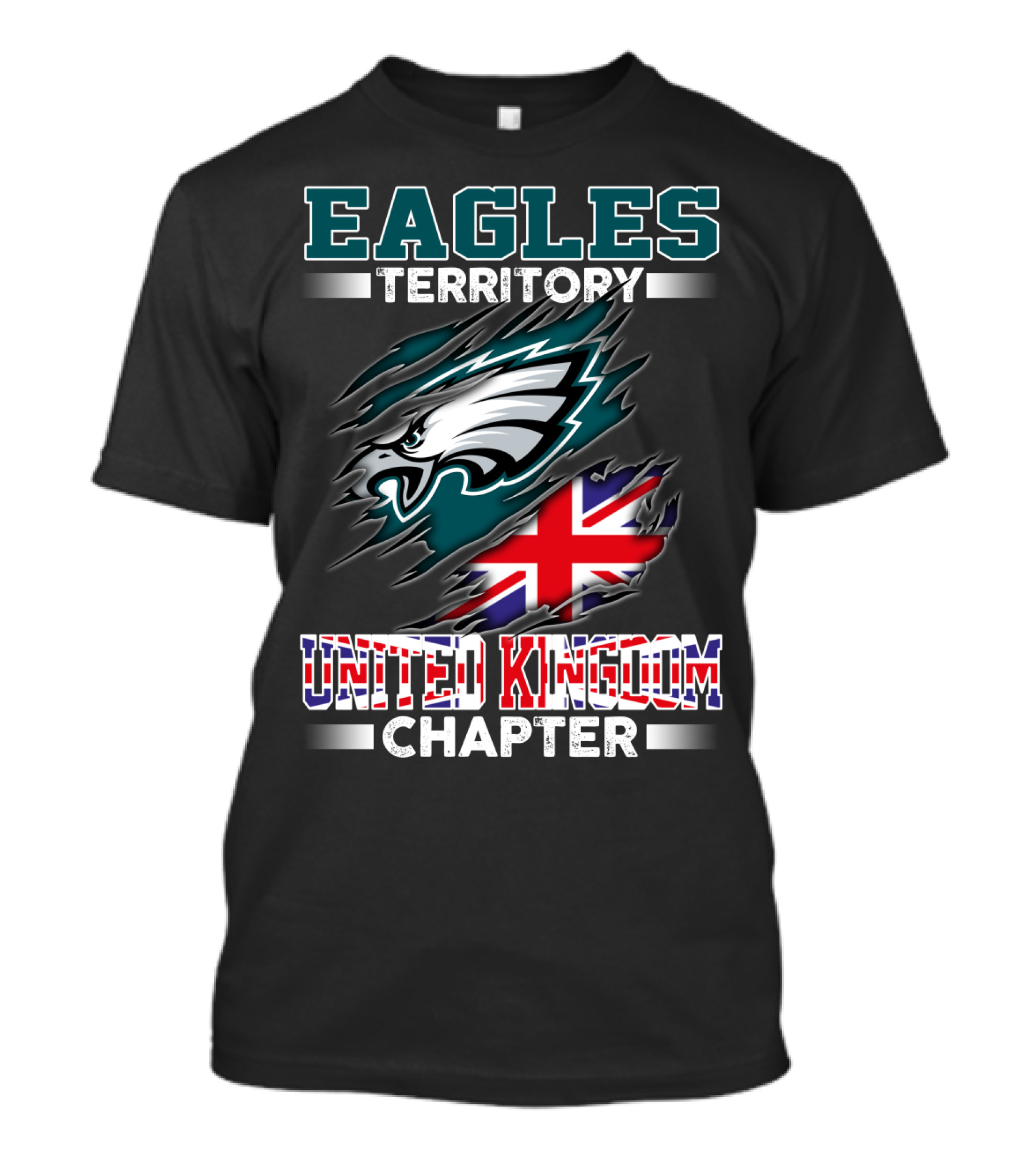Eagles Territory United Kingdom Chapter With Flag And Eagle T-Shirt