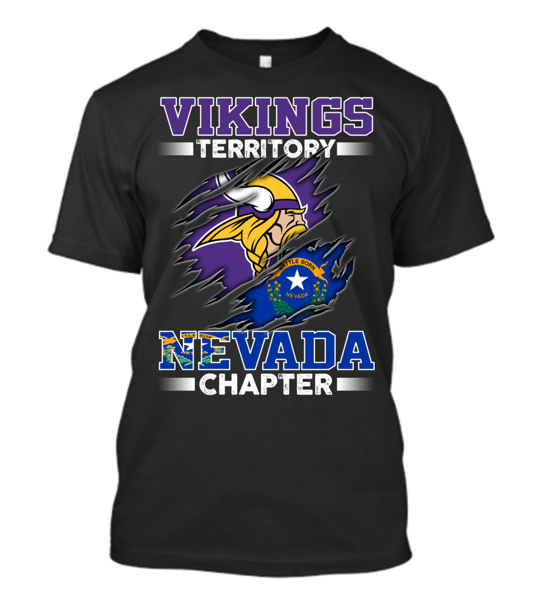Vikings Territory Nevada Chapter Battle Born T-Shirt