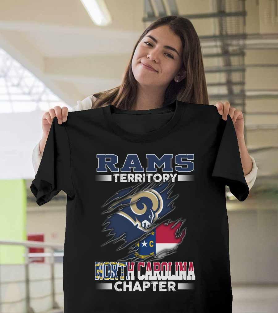 Rams Territory North Carolina Chapter Nc Flag Vintage Football Fan T-Shirt