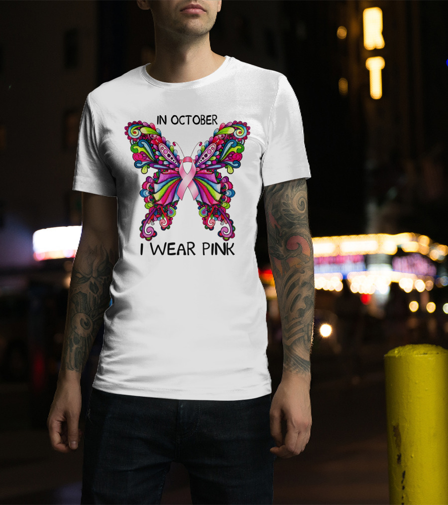 In October I Wear Pink Butterfly T-Shirt