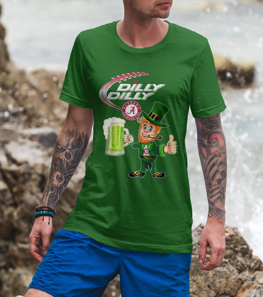 Alabama Crimson Tide Dilly Dilly Football Leprechaun T-Shirt