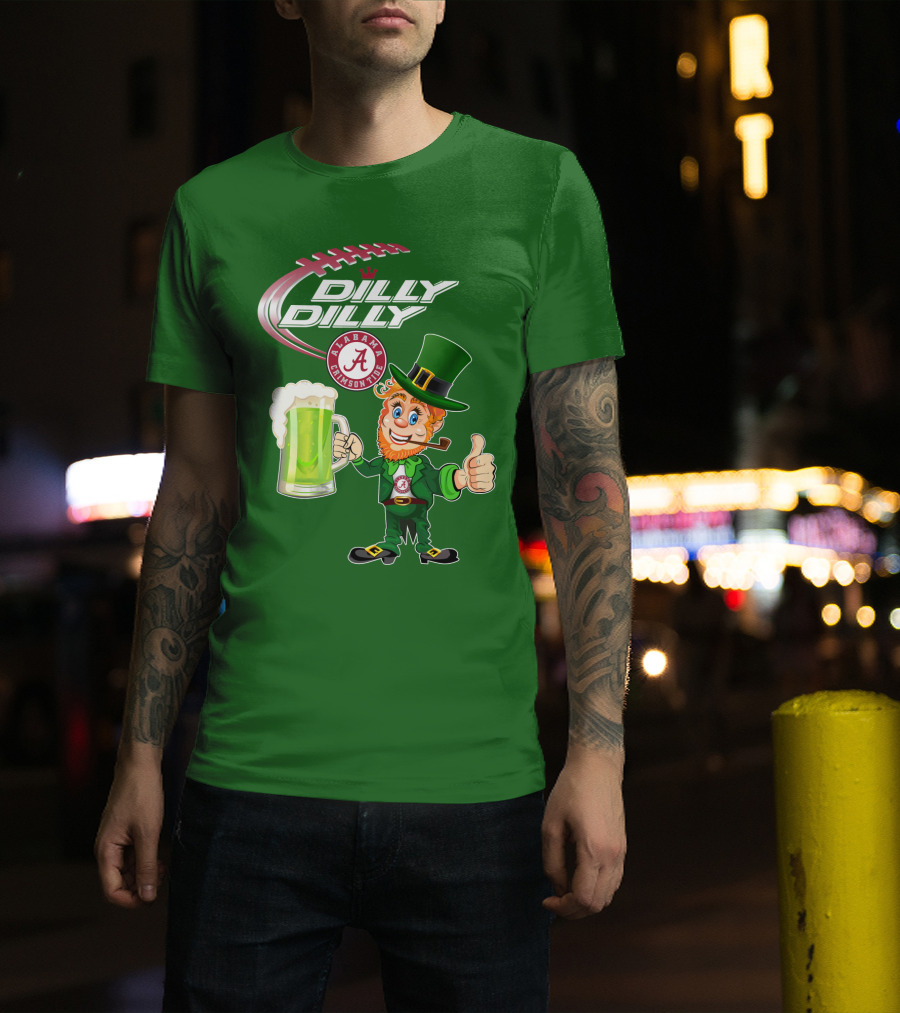 Alabama Crimson Tide Dilly Dilly Football Leprechaun T-Shirt