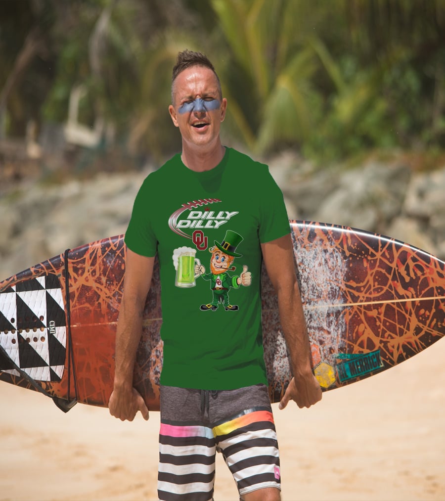 Dilly Dilly OU Football Green Beer Leprechaun T-Shirt