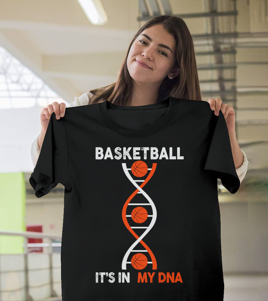 Basketball It's In My DNA Basketball DNA Helix With Basketballs T-Shirt