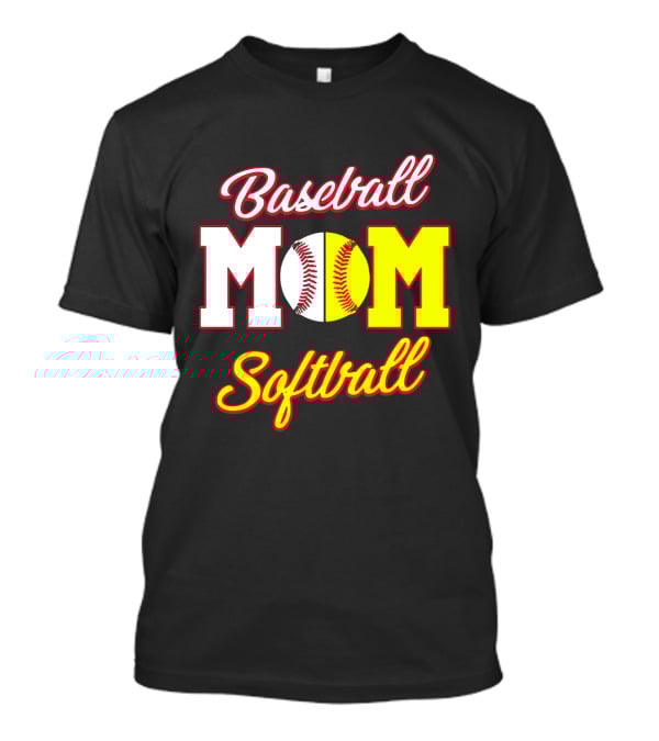 Baseball MOM Softball Split Ball T-Shirt