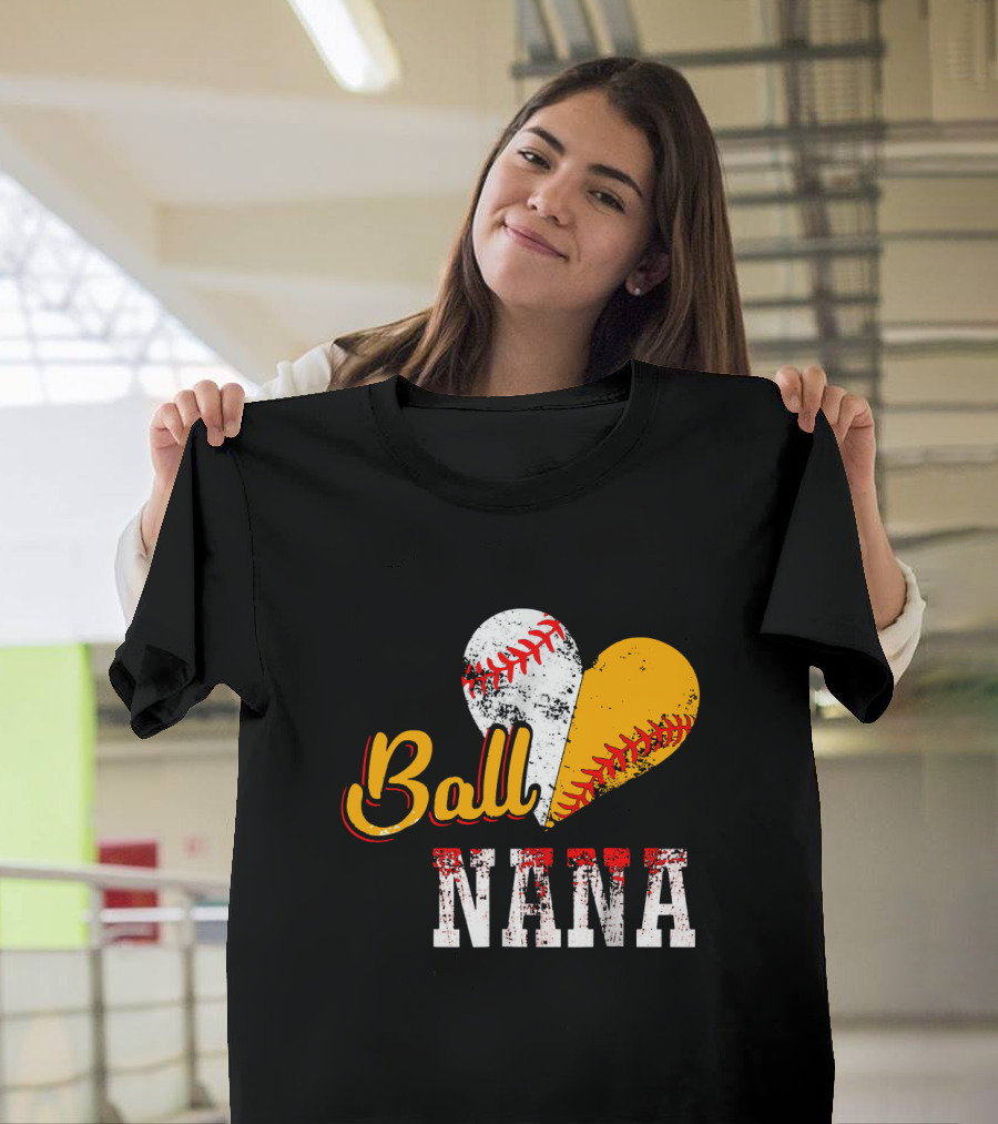 Ball Nana Baseball Heart T-Shirt