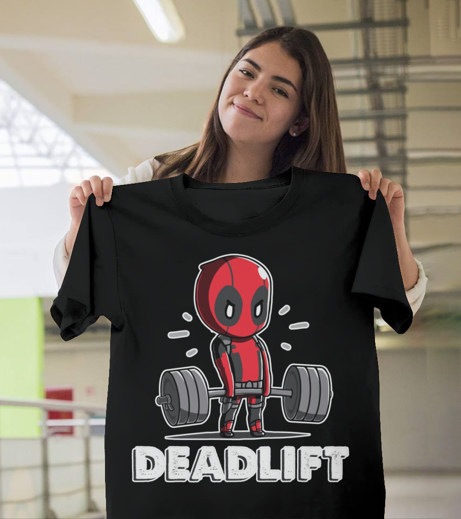 Deadlift Parody Superhero Character With Barbell T-Shirt