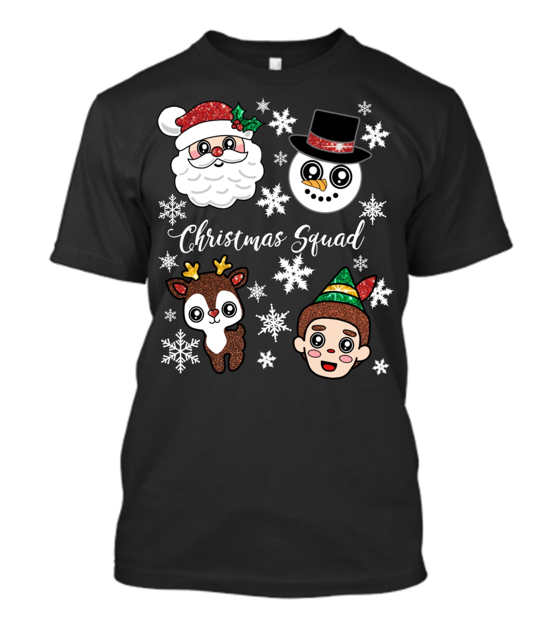 Christmas Squad Santa Snowman Reindeer Elf T-Shirt