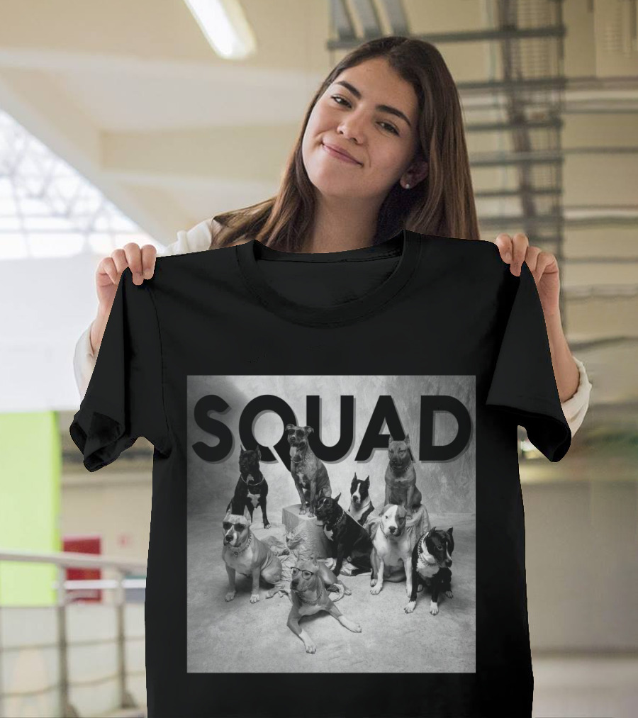 SQUAD Dog Group Black And White Photography T-Shirt