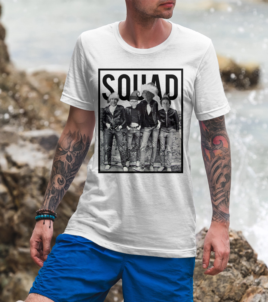 Xmas Squad Rock Band Santa Hats T-Shirt